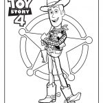 Kolorowanka Woody z Toy Story 4 do wydrukowania dla dzieci.