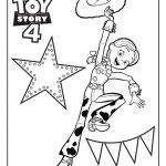Kolorowanka Toy Story 4 z postacią Jessie i gwiazdą.