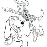 Kolorowanka Woody i jego pies z filmu Toy Story 4 do druku.