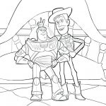 Postacie Woody i Buzz z Toy Story 4 do kolorowania.