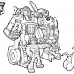 Kolorowanka do wydruku z robotami Transformers Rescue Bots.