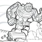 Szablon do kolorowania Transformers Rescue Bots dla dzieci.