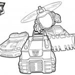 Kolorowanka do wydrukowania z robotami Transformers Rescue Bots.