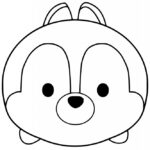 Prosta kolorowanka Tsum Tsum do wydrukowania dla dzieci.