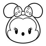 Czarno-biała kolorowanka Tsum Tsum Minnie Mouse do druku.