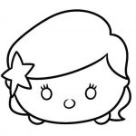 Prosta kolorowanka Tsum Tsum do wydrukowania dla dzieci.