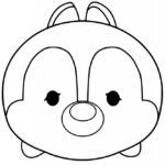 Czarno-biała kolorowanka Tsum Tsum do wydrukowania dla dzieci.