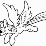 Kolorowanka Twilight Sparkle z jednorożcem i skrzydłami do druku.