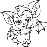 Kolorowanka Vampirina z dużymi uszami i skrzydłami dla dzieci.