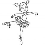 Kolorowanka Vampirina w baletowej pozie dla dzieci.