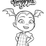 Kolorowanka Vampirina do druku dla dzieci z postacią wampirzycy.