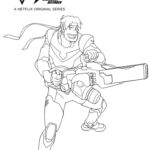 Kolorowanka Voltron z serialu Legendarny Obrońca do druku.