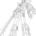 Szablon do kolorowania Voltron, robot z kreskówek dla dzieci.