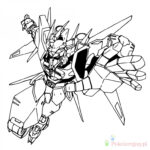 Kolorowanka do wydrukowania z robotem z anime dla dzieci.