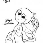 Kolorowanka z postaciami Joy i Sadness z filmu Inside Out do druku.