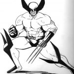 Kolorowanka Wolverine, postać z komiksów, do wydrukowania i pokolorowania.