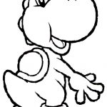 Kolorowanka Yoshi do druku dla dzieci, postać z Mario.