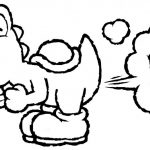 Kolorowanka Yoshi z gry Super Mario do druku dla dzieci.