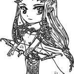 Kolorowanka Zelda z elfickimi uszami i mieczem do druku.