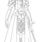 Zelda z Legendy Hyrule, postać do kolorowania dla dzieci.