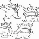 Kolorowanki do wydrukowania z zielonymi kosmitami z Toy Story.