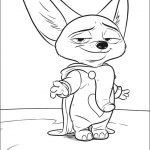 Kolorowanka Zootopia z postacią z filmu dla dzieci.