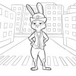 Kolorowanka Zootopia z zajączkiem do druku dla dzieci.