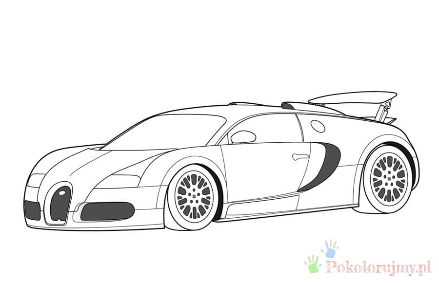 Bugatti Veyron - kolorowanka Bugatti Veyron z dużymi wlotami powietrza - kolorowanka