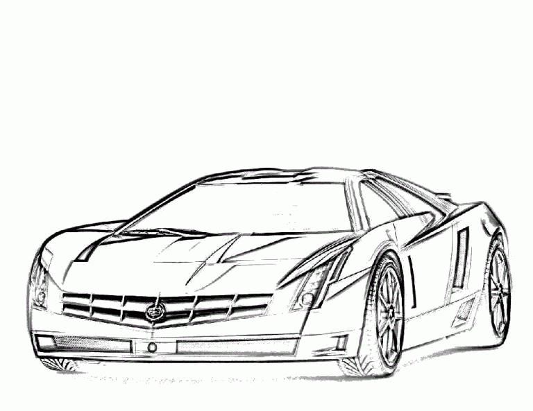 Futurystyczne coupe sportowe Futurystyczne sportowe coupe z ostrymi liniami nadwozia - kolorowanka