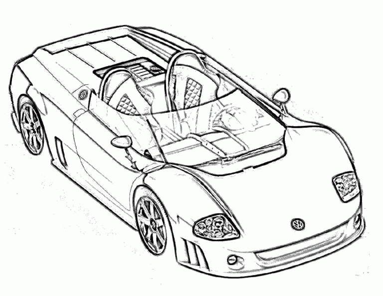 Sportowy roadster Sportowy roadster z otwartym dachem i dużymi wlotami - kolorowanka