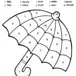 Kolorowanka parasol z numerami do kolorowania dla dzieci.