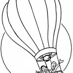 Prosta kolorowanka balon latający dla dzieci do druku.