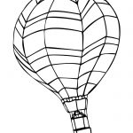 Latający balon do kolorowania dla dzieci, czarno-biały obrazek.