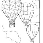 Balony na chmurach do kolorowania dla dzieci.