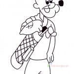 Kolorowanka Popeye do wydrukowania dla dzieci.