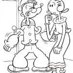 Kolorowanka Popeye dla dzieci, idealna do druku i zabawy.