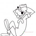 Popeye w kolorowance do wydrukowania dla dzieci.