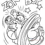Popeye i Słitaśny w kolorowance do druku dla dzieci.