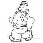 Kolorowanka Popeye do wydrukowania dla dzieci.