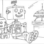 Roboty do kolorowania dla dzieci, czarno-białe obrazki do druku.